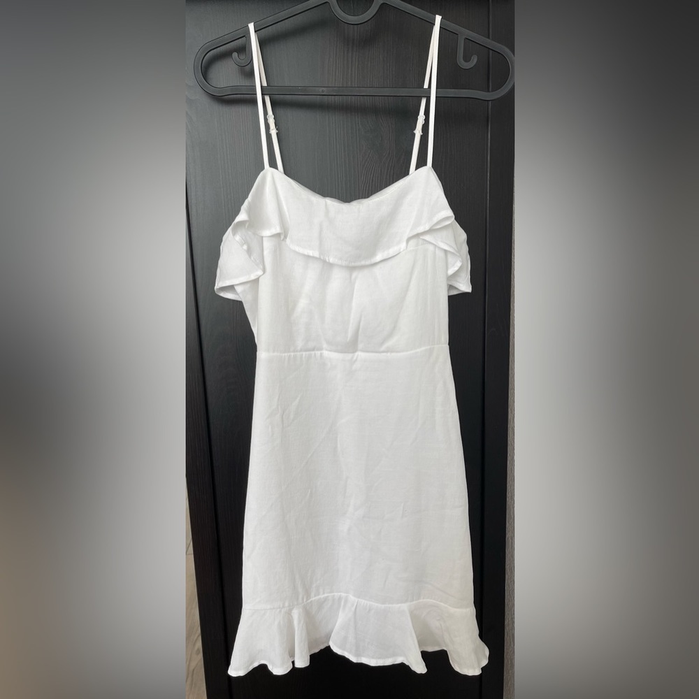 Fun & Flirty White Ruffle Mini Dress